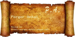 Perger Antal névjegykártya